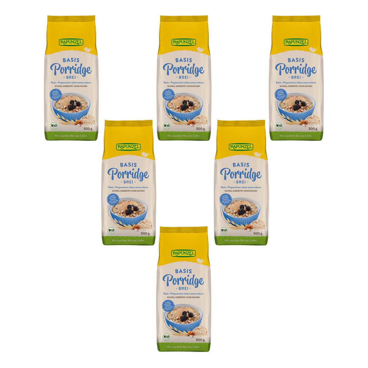 Rapunzel - Frühstücksbrei Basis - 0,5 kg - 6er Pack