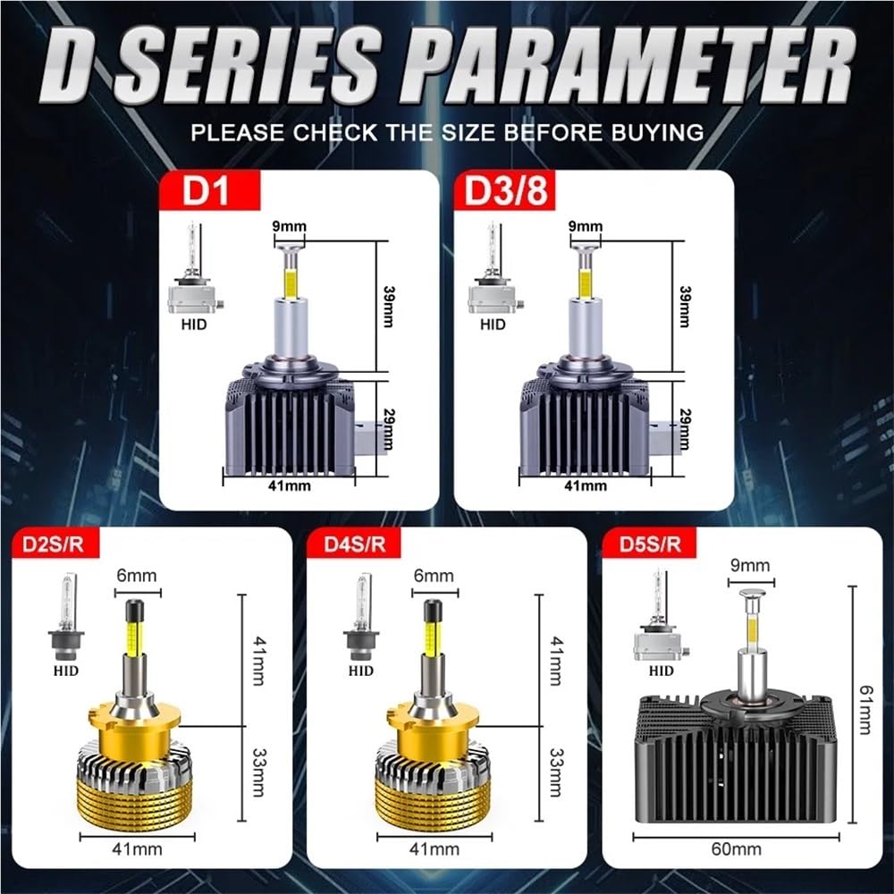 D1S D3S phare LED 360 LED HID D2S D4S Canbus D1R D2R D3R D4R 1500W ampoule xénon Turbo lampes de voiture moto lumière Plug And Play(2 pieces,30PC CSP CHIPS_D1S)