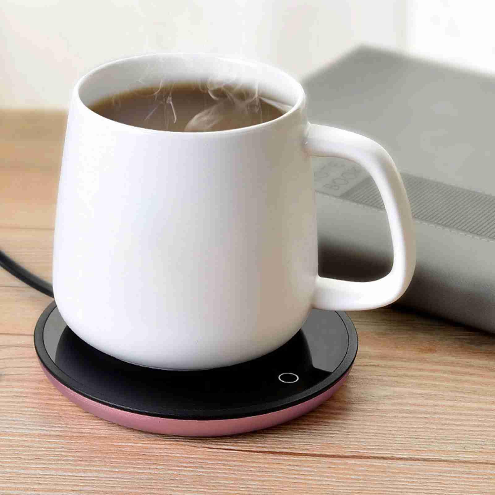 Respicefinem Electric Waterproof Touch Heating Cup Mat With Adjustable Temperature For Coffee Tea Milk In Office Home School EU 220V (EU Plug 220V)
