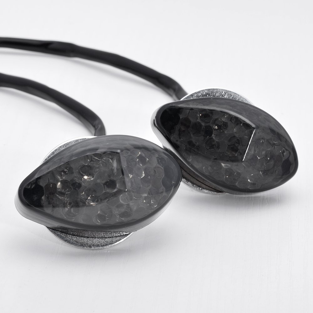 Astra Depot Smoke Flush Mount LED Turn Signals light Motocycle Bike Streetbike MX Motocross Bicycle Cruiser Chopper Scooter Compatible with Yamaha Suzuki Honda Kawasaki Ducati