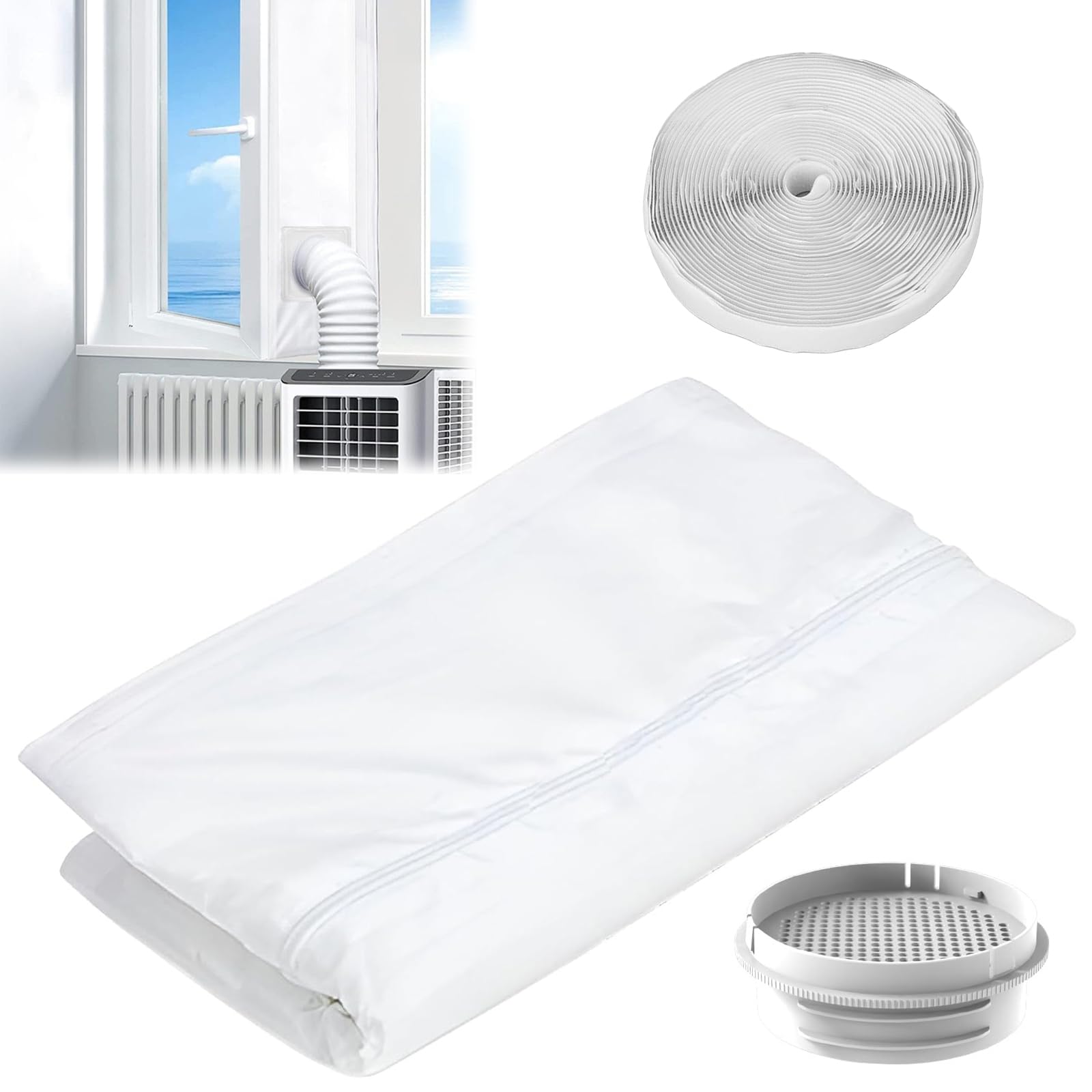 Sello de Ventana Universal,Kit Ventana Aire Acondicionado Portatil 4m,Adaptador de Ventana,Sellado Ventana Aire Acondicionado,Kit de Junta de Ventana,para Acondicionadores de Aire Móviles