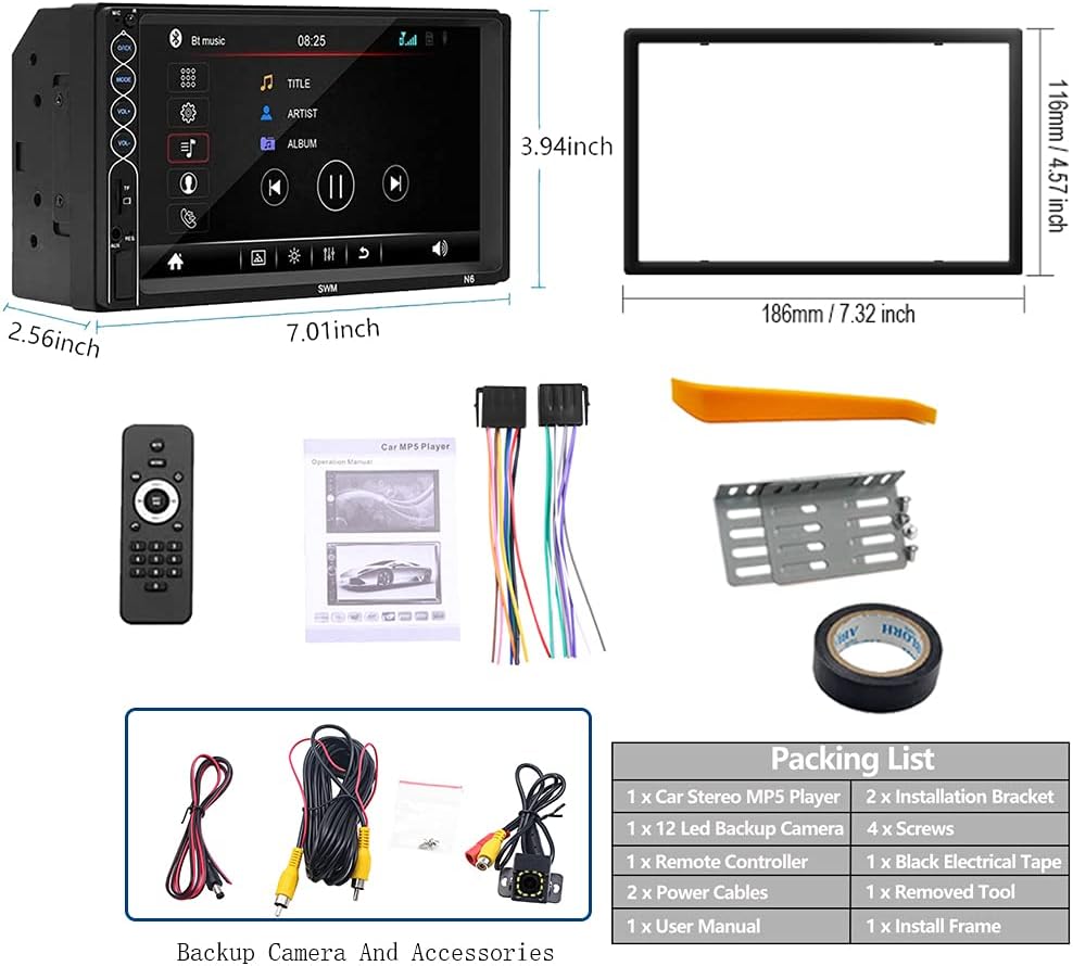 🛒 Crazy Deals 7 Car Stereo Double Din Radio Audio Receivers Digital Media Capacitive Touchscreen MP5 Player with Backup Camera, Support Phone Mirror Link, Steering Wheel Control,Bluetooth Handsfree/USB/SD/AUX Flash Deals - 80% OFF 7 Car Stereo Double Din Radio Audio Receivers Digital Media Capacitive Touchscreen MP5 Player with Backup Camera, Support Phone Mirror Link, Steering Wheel Control,Bluetooth Handsfree/USB/SD/AUX