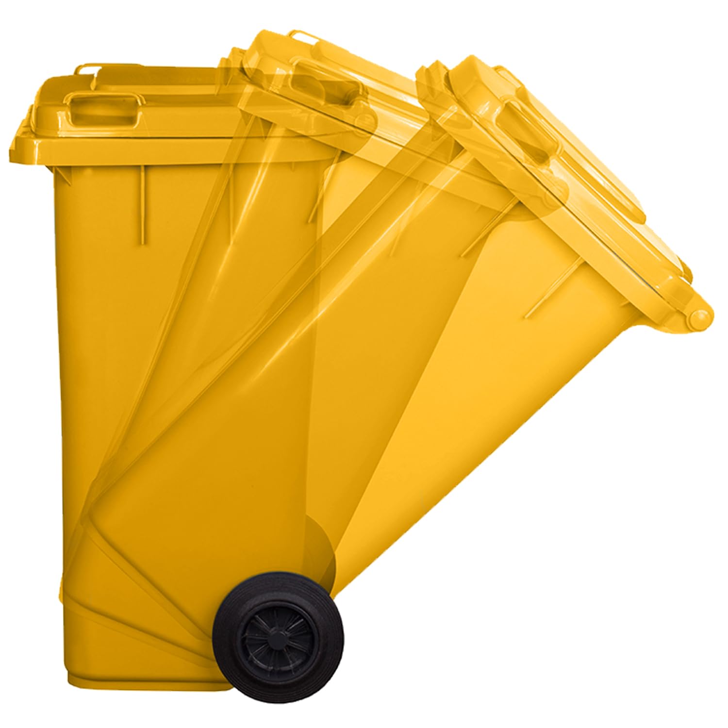 JESTIC Kosz na śmieci z pełnymi gumowymi kółkami do recyklingu Tri Selective Garage Top XXL (120 litrów, żółty)
