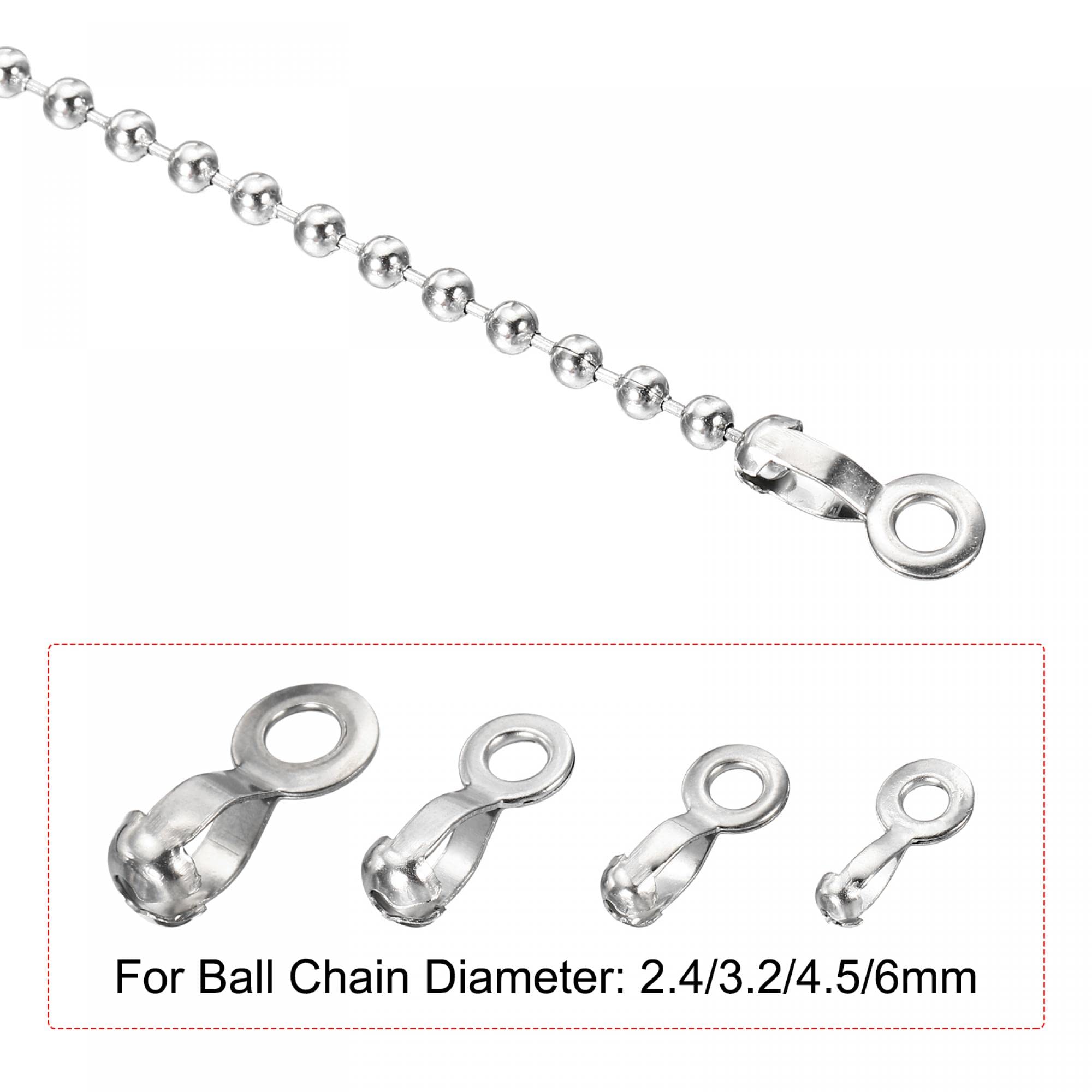 Shapenty Stainless Steel Bead Ball Chain Connector Clasps Replacement Connector For Keychain - View #11
