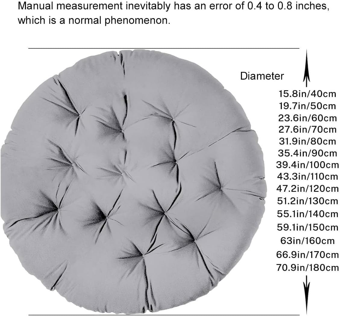 Coussin pour Fauteuil Papasan - Rond diamètre 40/50/60/80/100/120 cm épaisseur 10 cm Coussin de Siège Imperméable, extérieur/intérieur - Coussin de Sol pour Meubles de Jardin(Bleu,60x60cm)
