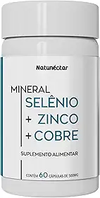 Selênio + Cobre + Zinco Suplemento 60 Cápsulas