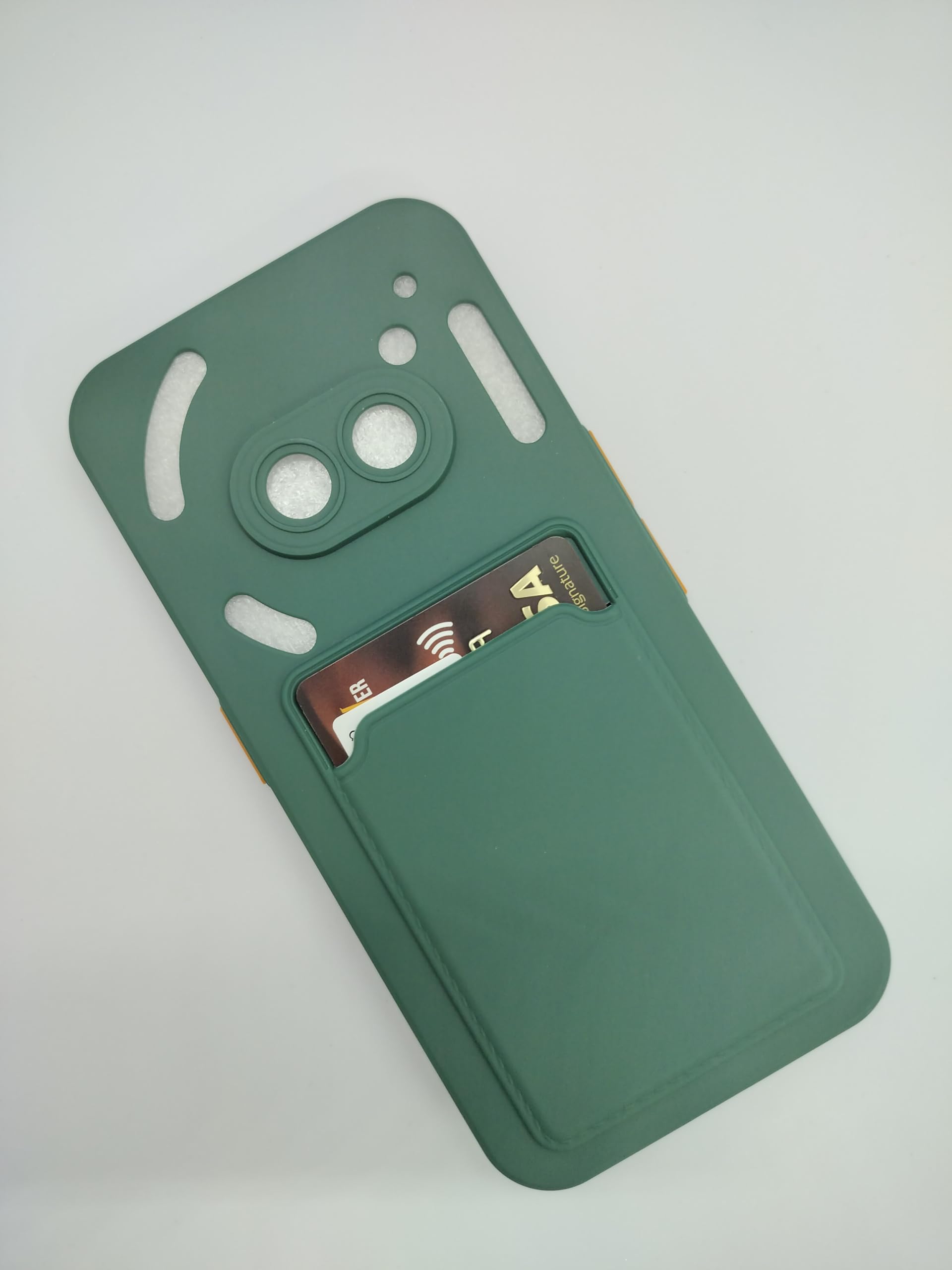Zubitech Case For Nothing Phone 2A Back Cover With Card Holder Wallet Camera Protection Shockproof Soft Silicone Phone Cover For Nothing Phone 2A 5G (Green)