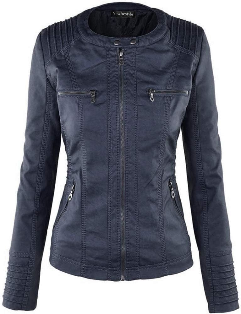 Newbestyle Faux Leather Jacket for Women Biker Jacket with Hood Womens Motorcycle Jacket - Image 5