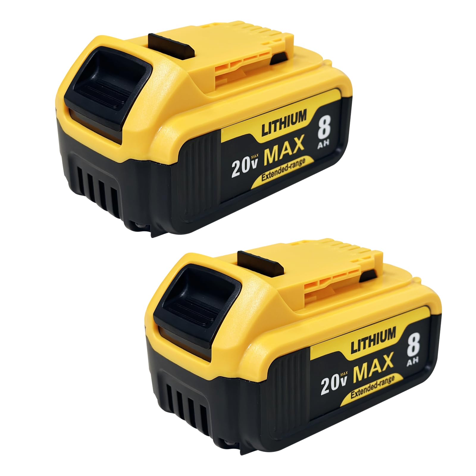 2-Pack 8.0Ah Replace Battery for Dewalt Replacement for Dewalt 20V Max Batteries Compatible with Dewalt 20V Cordless Power Tools DCB205-2 DCB206 DCB204 DCB203
