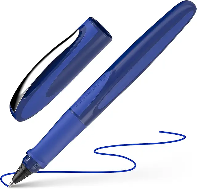 Schneider 187815 Ray Tintenroller mit Patrone - Nachfüllbar, für Rechts- und Linkshänder, space blue