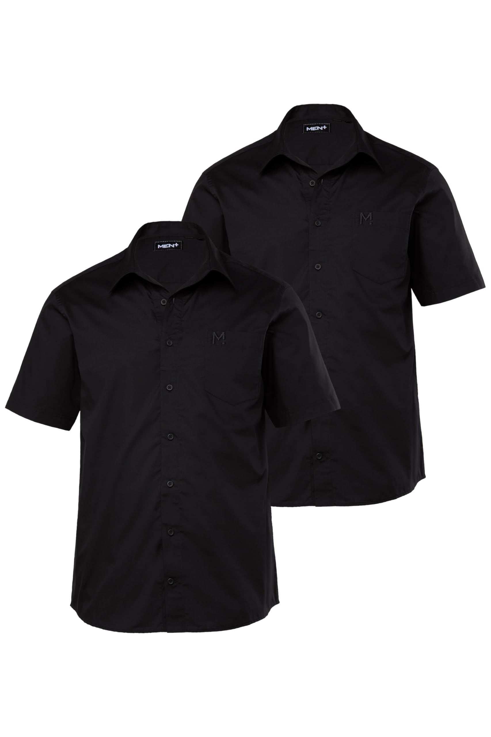 Men Plus Herren große Größen Übergrößen Menswear L-8XL Businesshemd, Halbarm, 2er-Pack, Variokragen, Comfort Fit, Easy Care 837971