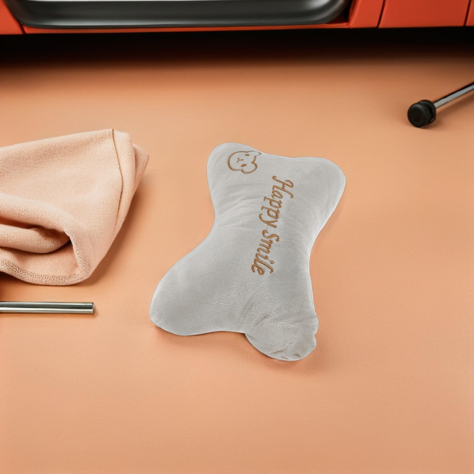 Garneck Lot de 4 Coussins Appui-Tête Voiture en Peluche Grise Oreillers Ergonomiques pour Soutien Cervical Housses Amovibles Compatibles Sièges Auto Adultes Confort Nuque pour