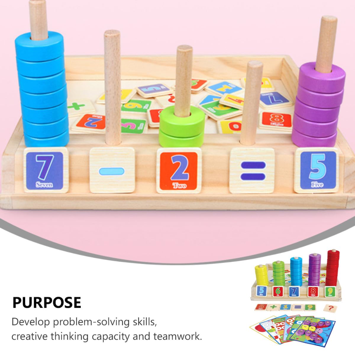 Gatuida Gioco Educativo in Legno per Bambini Puzzle Numerici e Blocchi Aritmetici Multifunzione per Sviluppare Creatività e Capacità di Problem Solving