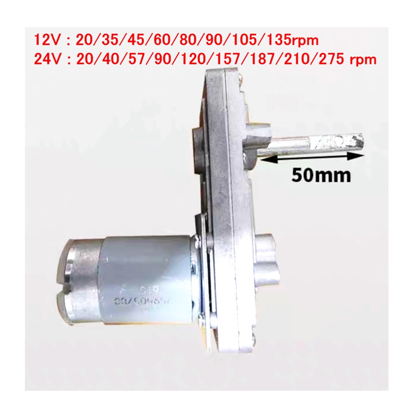 RS-555 Silnik z przekładnią prądu stałego 12 V 24 V DIY konsola do gier 8 mm, wał, całkowicie metalowy niski poziom hałasu (silnik wału D 50 mm, 24 V 57 obr./min)