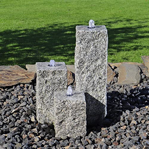 Steinbrunnen Clgarden Granit Springbrunnen SB2 mit 3 Säulen