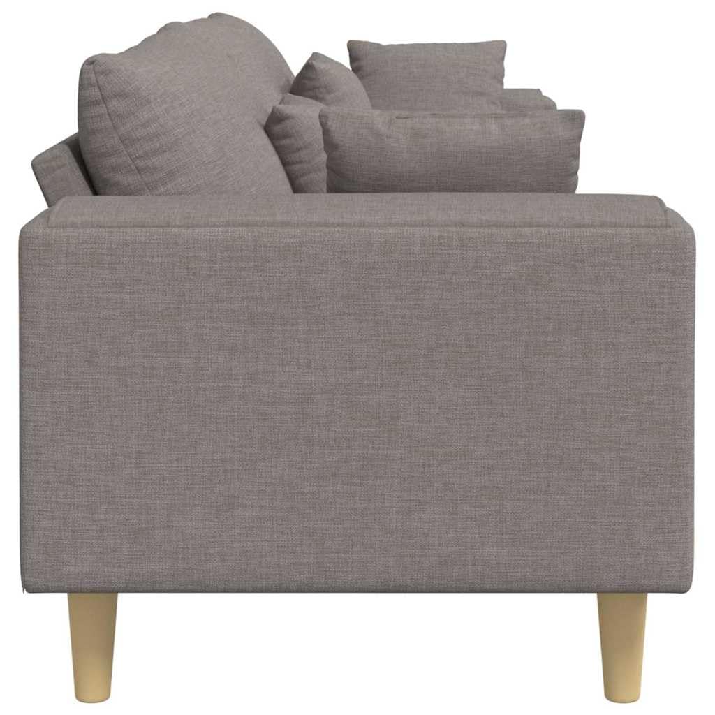 Sofá de 4 plazas, color topo, 250 x 77 x 76 cm, de tela aterciopelada, con diseño transpirable y patas de madera estables, moderno, para salón, dormitorio, oficina