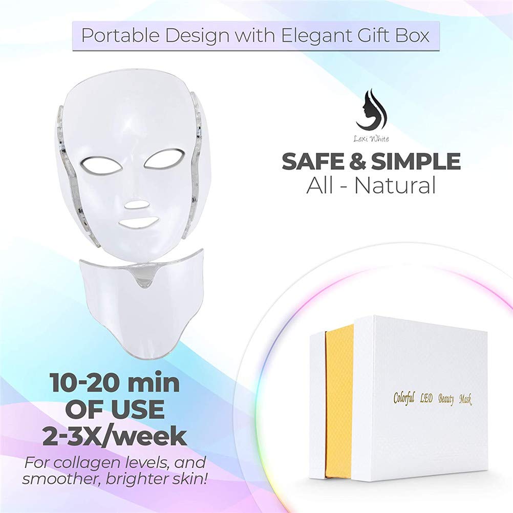 Photon Facial De Thérapie De Masque De 7 Couleurs LED, Collagène De Rajeunissement Sain Anti Vieillissement Cicatrice De Rides Coréen Soins De La Peau Masque Facial De Peau