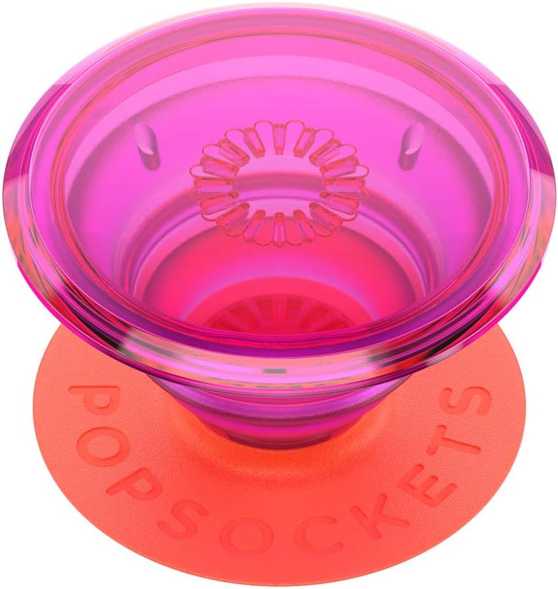 PopSockets Translucent Phone Grip with Expanding Kickstand, PopSockets for Phone - Neon Glow Electric Sunrise