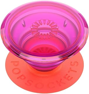 PopSockets Japan - ポップソケッツ ジャパン PopGrip Neon Glow Electric Sunrise パッションピンク クリア ポップグリップ スマホグリップ&スタンド