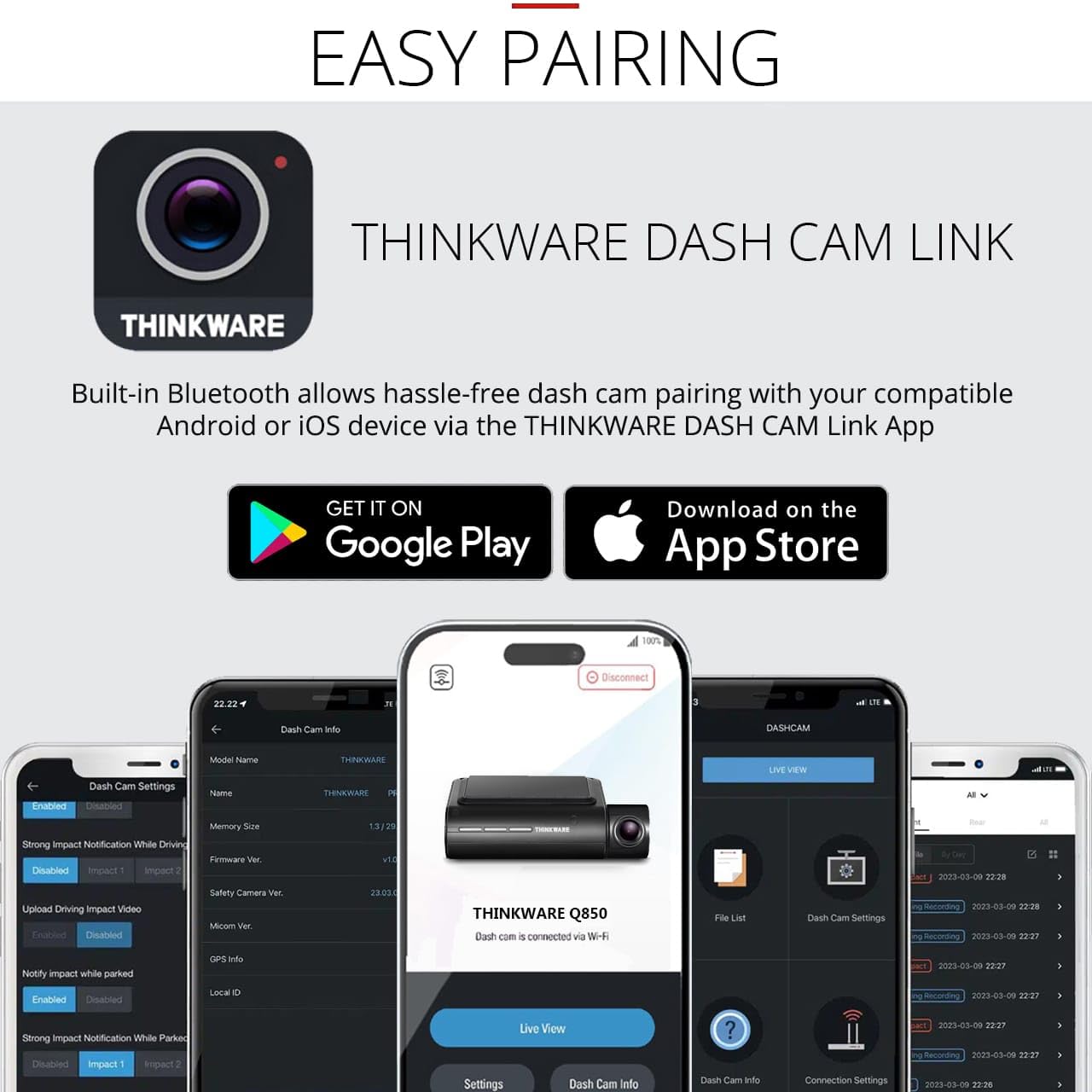 Thinkware ARC 700 Dash Cam – 4K UHD 2160p anteriore e 2K QHD telecamera posteriore per auto – Wi-Fi GPS integrato, super visione notturna 3.0, cavo hardwire per modalità parcheggio sicuro della