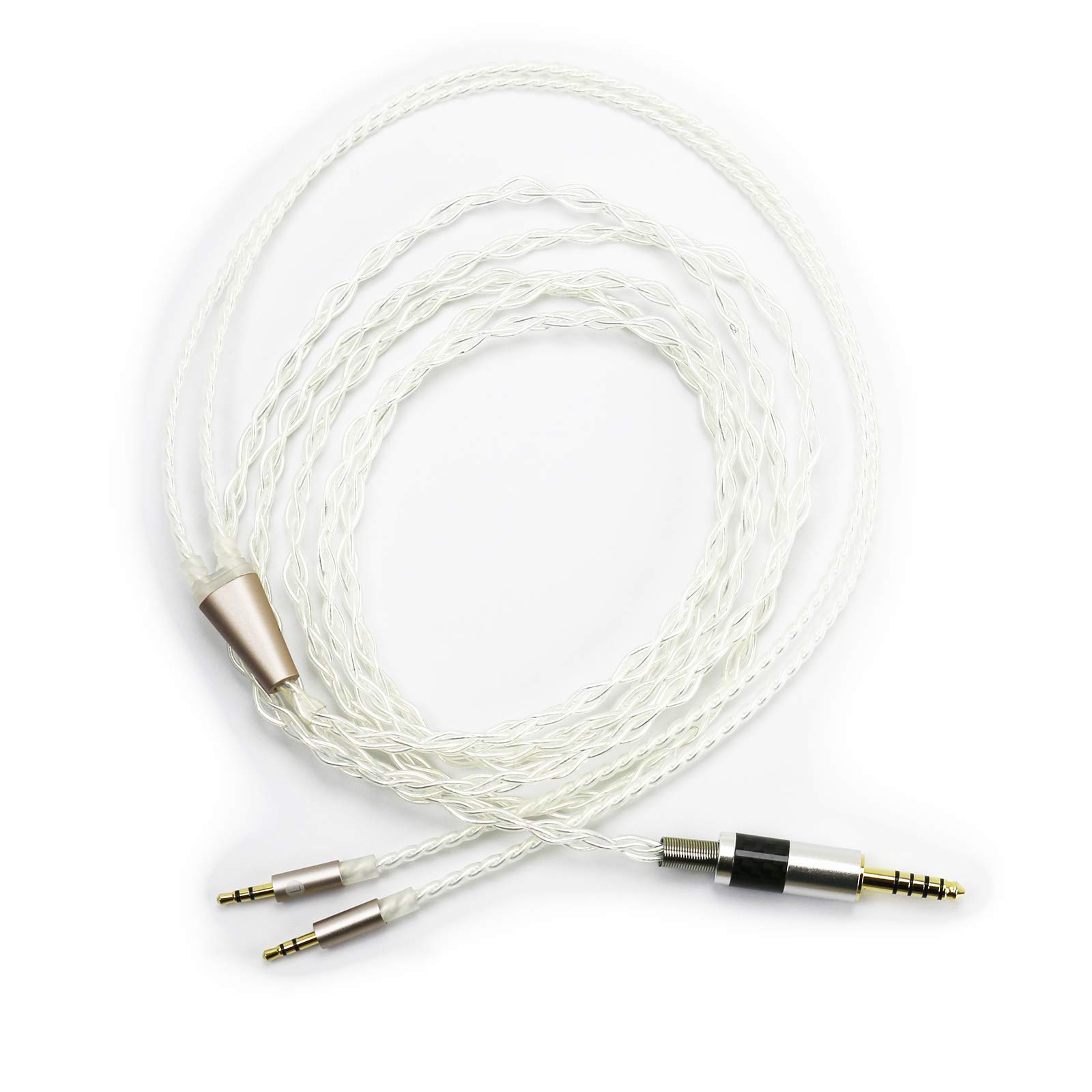 ABLET HiFi-Kabel mit 4,4 mm symmetrischem Stecker auf Dual-2,5-mm-Stecker, kompatibel mit Hifiman HE400S, HE-400I, HE560 HE1000 Kopfhörern und kompatibel mit Sony WM1A, NW-WM1Z, PHA-2A