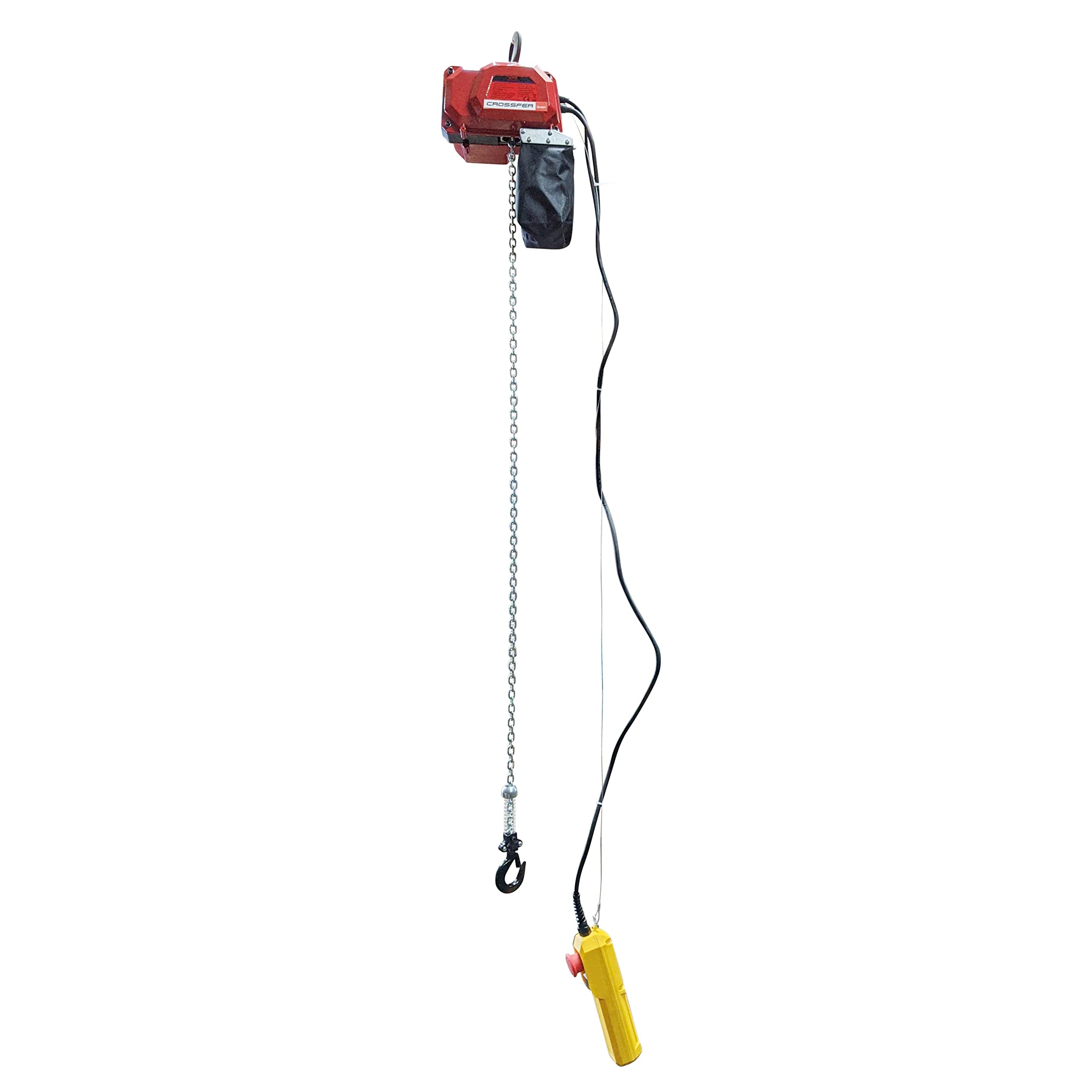 Crossfer BDH-150 - Polipasto de cadena eléctrico con 150 kg de fuerza de elevación, longitud de la cadena de 6 metros, cadena eléctrica con motor de 230 V