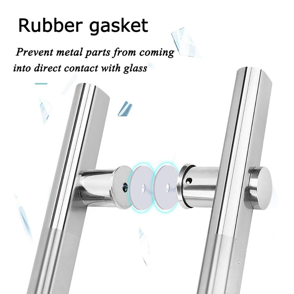 Manilla para Puerta de Cristal, Manilla Comercial de Tubo Plano de Acero Inoxidable Cepillado de Alta Resistencia para Puertas de Empuje y tracción/Manilla para Puerta de Madera, 3
