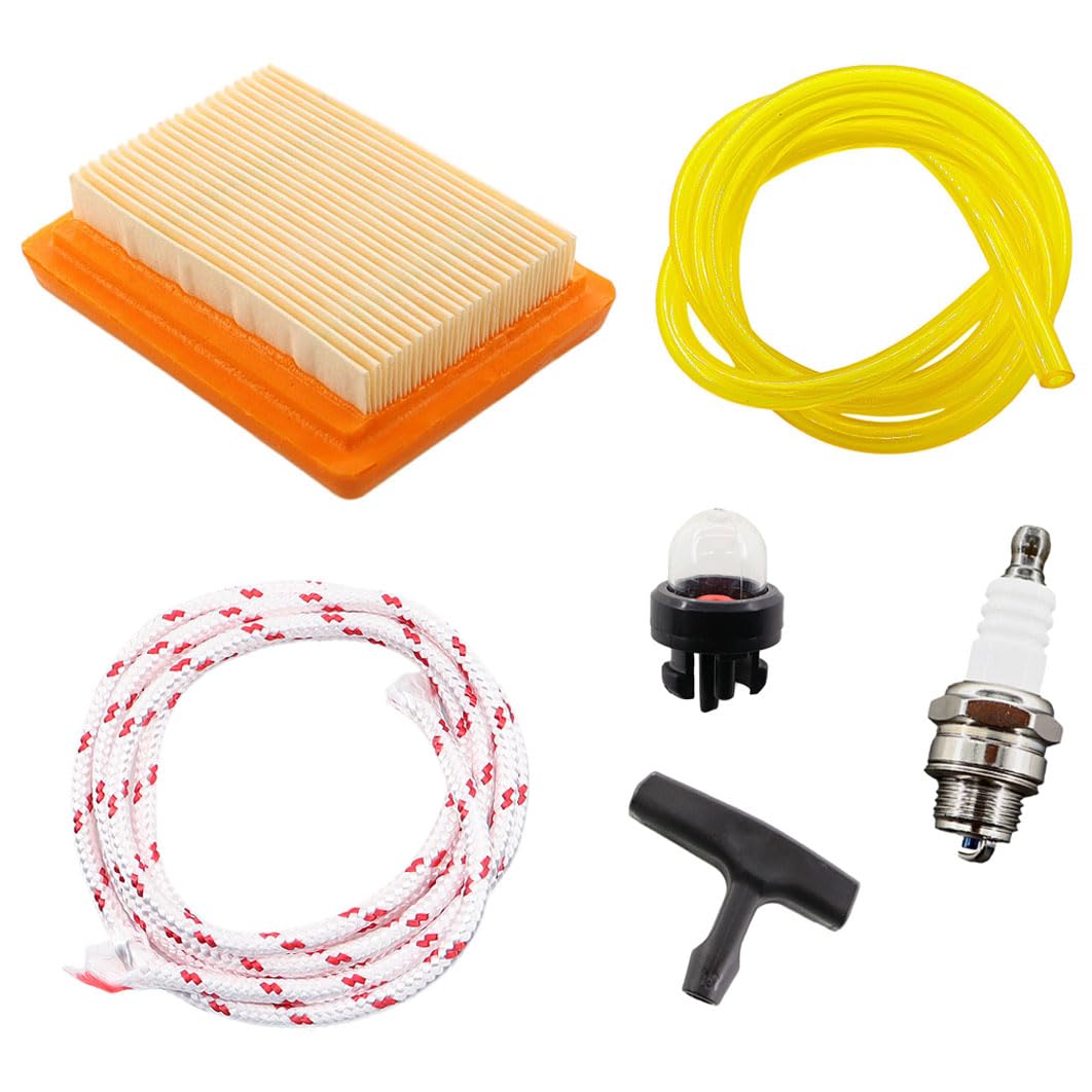 MCHNIC Air Filter Service Kit for Stihl FS120 FS200 FS250 FS300 FS350 FS400 FS450 FS480 BT120C BT121 BT130 HT250 41341410300 String Trimmer Fuel Filter Spark Plug