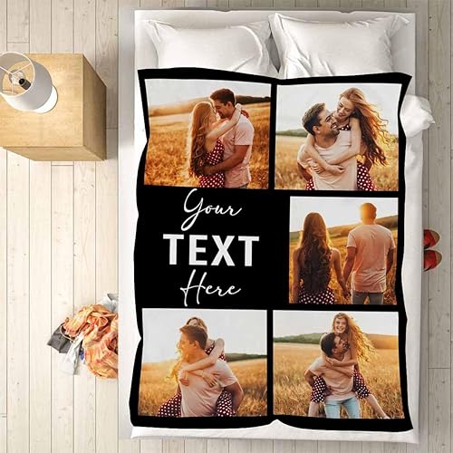 Miniatura 3 de Artsadd Mantas personalizadas para mejores amigas con texto y fotos, con imagen BBF como regalo de cumpleaños para hermana, recuerdo significativo,