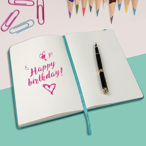 Miniatura 12 de Cuaderno de diario (A5 puntos, color rosa), 192 páginas, tamaño mediano de 5.7 x 8.3 pulgadas, papel grueso de 2.82 oz/m², tapa dura Color rosa,De