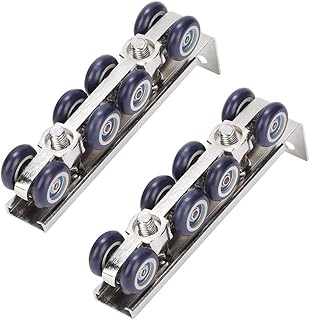 Fdit 8 Wheels Door Track Pulley Hanging Wheel Sliding Door Floor Track Track Roller Sliding Door Roller Set Caster Sliding Barn Door Wheel Kit Barn Door Sliding Pulley