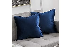 MIULEE Throw Pillow Covers for Couch, Navy Blue Soft Velvet Pillow Cases...