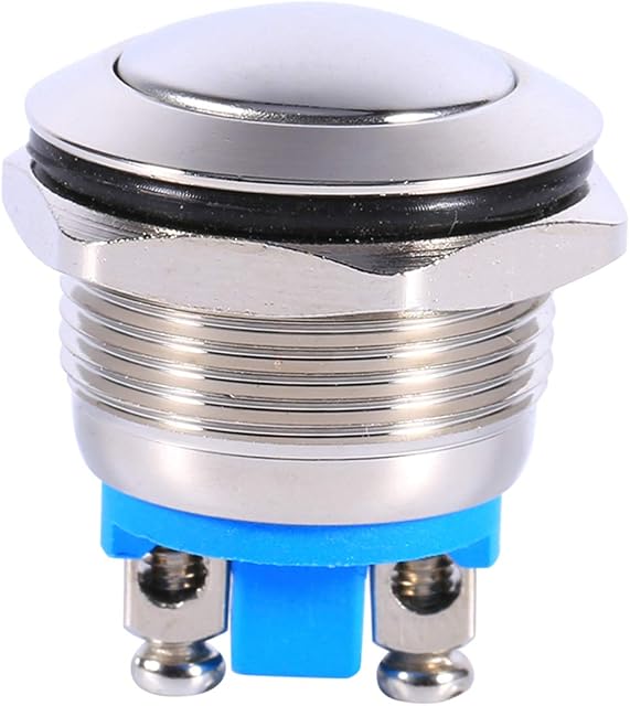 19mm Waterproof Car Metal Push Button Switch Horn Car Momentary Switch 12V Great for Car Switch, Horn Switch, Kill Switch, Warning Lights, Fuse Holders, Fuse Boxes