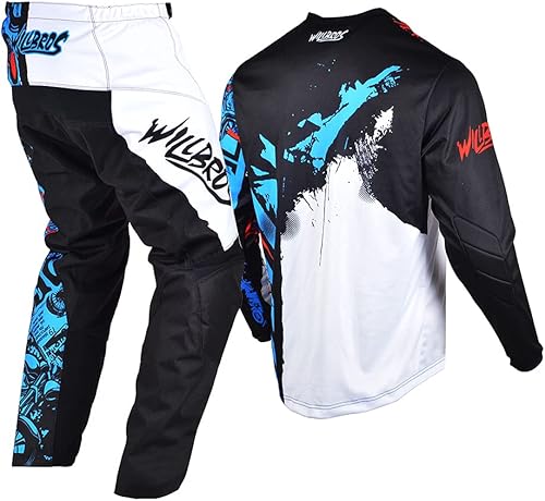 Miniatura 8 de Conjunto de pantalón de jersey juvenil para niños, conjunto de equipo de motocross MX para niños, traje de carreras todoterreno MTB ATV motocicleta