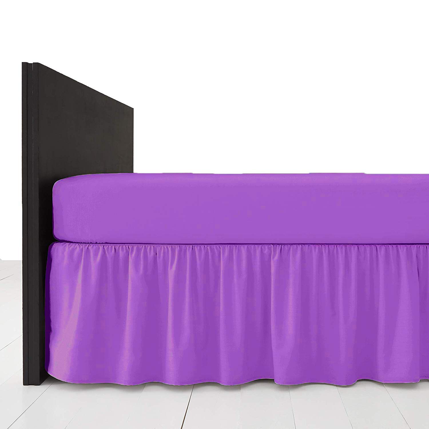 Comfy Nights Lilac Plain Dyed Polycotton Easy Care Frilled Base Valance In Colors (King, ) Size 19