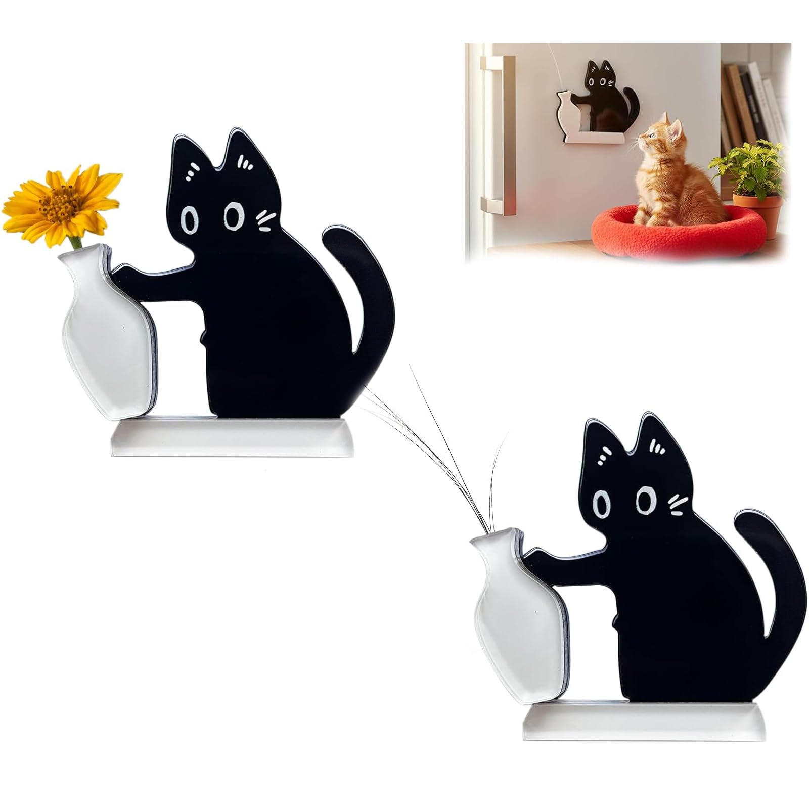 猫のひげケース 冷蔵庫用マグネット 遺毛入れ 2個セット可愛い 猫 記念の箱 猫専用メモリアルケース ヒゲ 髭 収納 毛 歯 爪 形見 思い出 保管 猫髭ケース 収納 保管 記念ボックス プレゼント 冷蔵庫 洗濯機 玄関 犬猫兼用 (セットA)