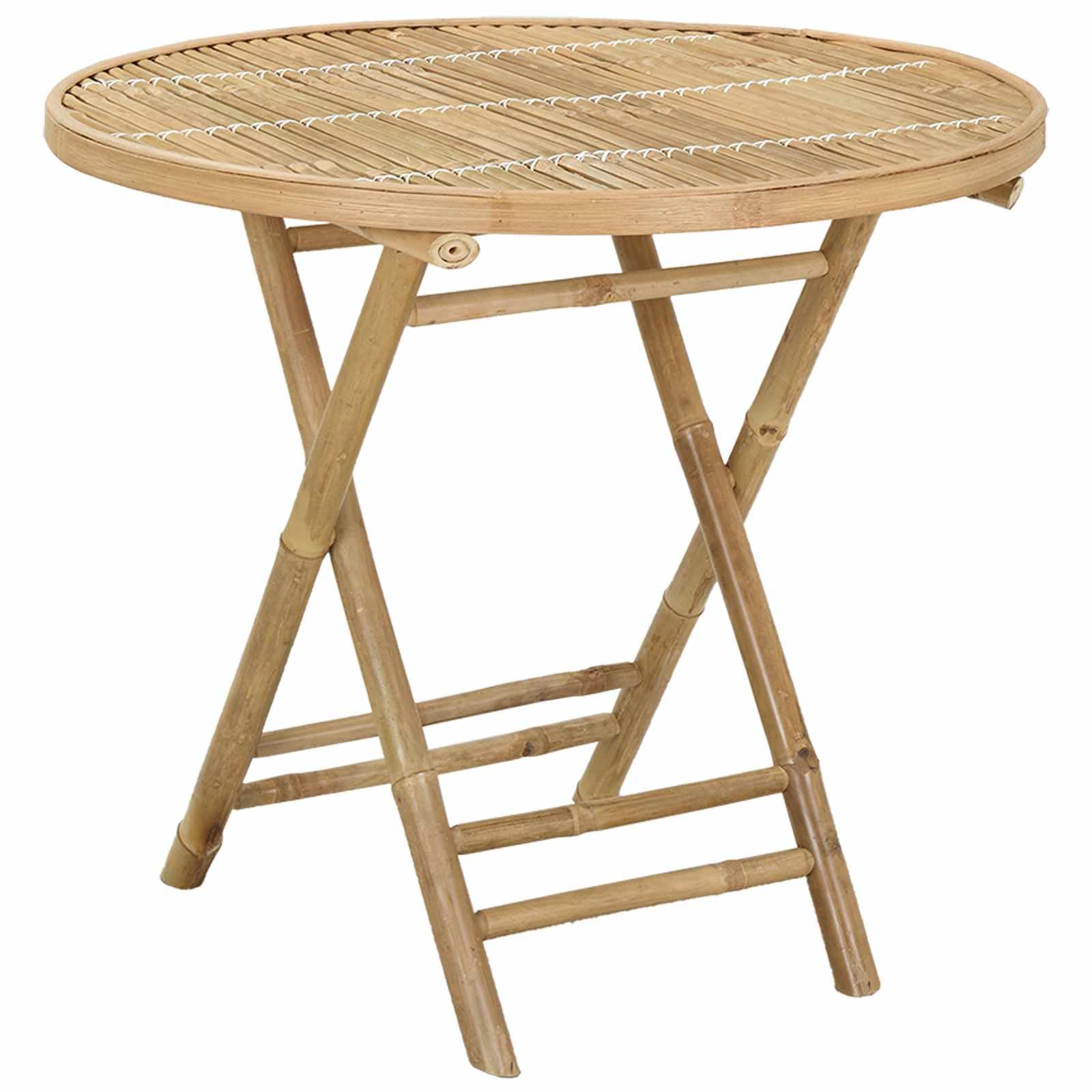 vidaXL Mesa de Jardín Natural 80 x 70 cm Bambú, Mesa de jardín Moderna y Plegable, Exterior, Ahorra Espacio, portátil y ecológica