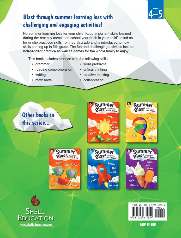 Summer Blast: Getting Ready for Fifth Grade - Full-Color Workbook for Kids Ages 9-11 - Reading, Writing, Art, and Math Worksheets - Prevent Summer Learning Loss - Parent Tips - Image 2