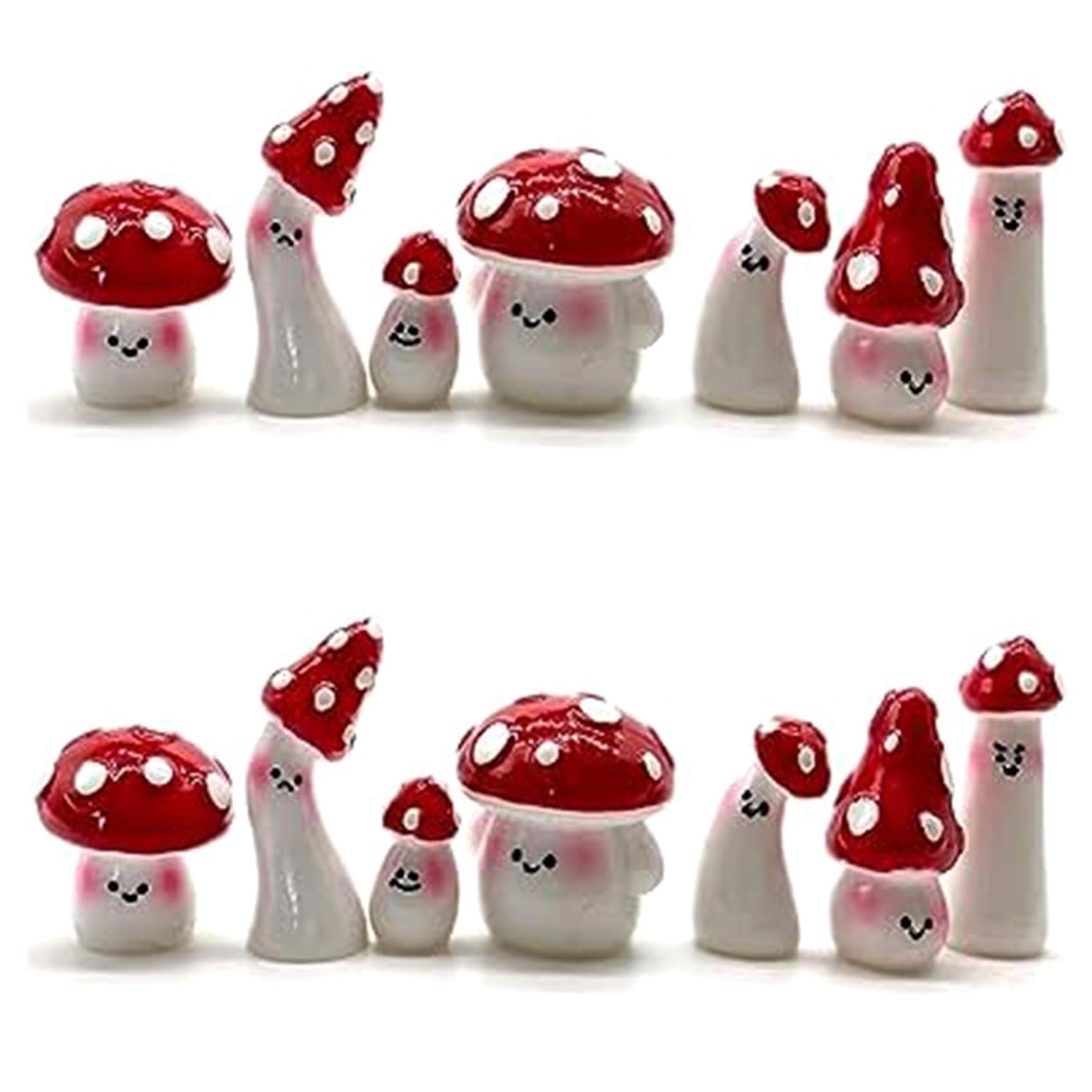 Vjsujehgy 14Pcs Mini Mushrooms for Crafts Little Fairy Garden Mushrooms Tiny Resin Mushroom Decor Mushroom Miniatures Statue
