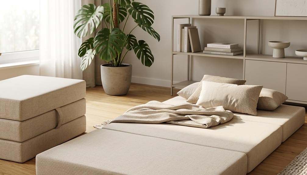 Odolplusz Materasso pieghevole in schiuma con rivestimento, 120 x 200 x 10 cm, per campeggio, da viaggio, per ospiti, pieghevole