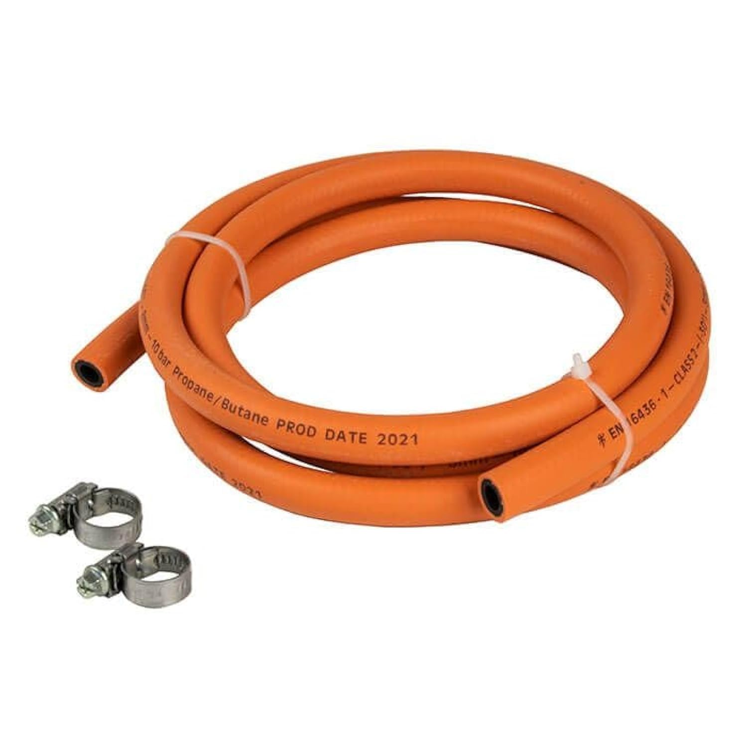 Hamilton Gas Products Ltd Orange Hamilton Gas Products Gas Hose & Jubilee Clips Kit - 5M Of 8Mm High Pressure Lpg Hose | Compatible With Regulators, Appliances & Equipment | Supply To Grills, Stoves, Bbq's, Patio & Cabinet Heaters