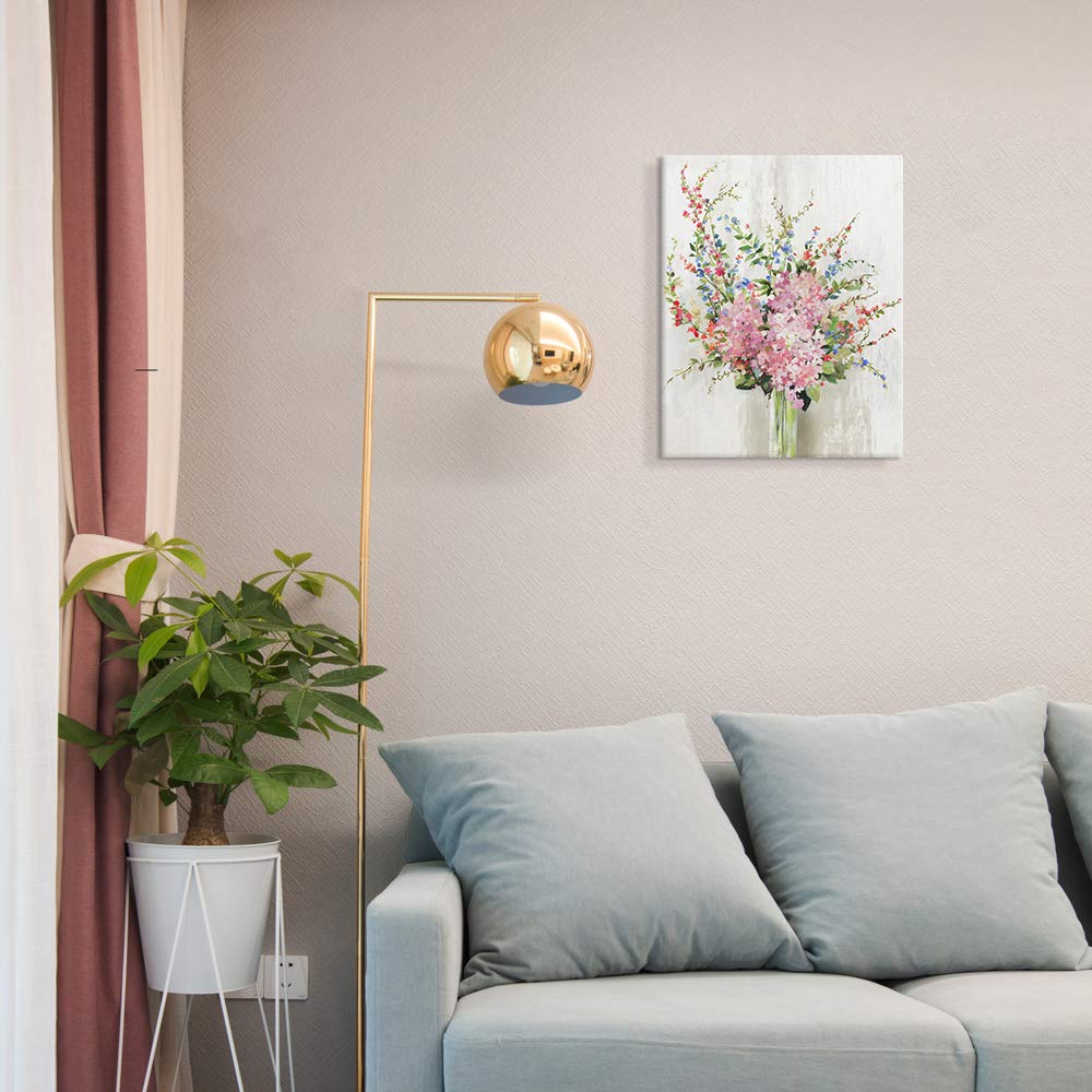 Amazon｜7CANVAS アートパネル 花 ピンクの花束 現代 花 風景画
