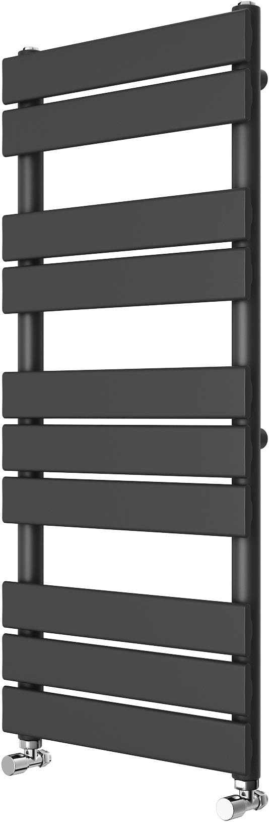 Requena Heated Towel Rail Anthracite Grey Bathroom Ladder Radiator (Flat, 1000x450)