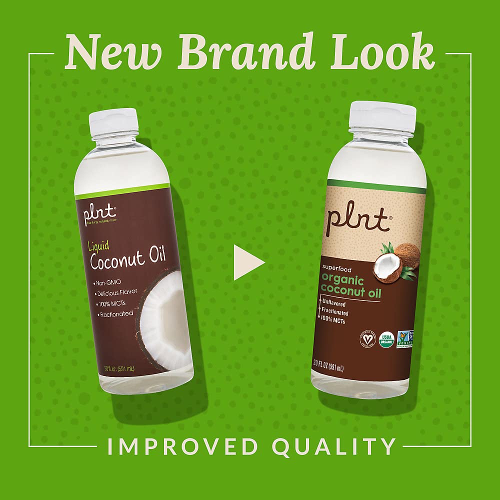 Organic Liquid Coconut Oil, Superfood with 100% MCTs, Non-GMO (20 fl. oz.)