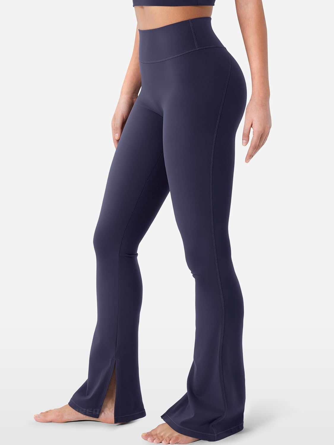 YEOREO Flare Split Hem Leggings for Women Tummy Control Workout Leggings Nasreen Hidden Scrunch Bootcut Gym Yoga Pants - Image 2