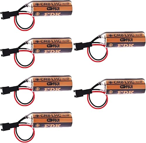 Paquete de 6 unidades para Fuji FDK CR8.LHC 3V Batería Toto Toilet 2600mAh para Fuji FDK CR8.LHC LHC 17450 con enchufe negro