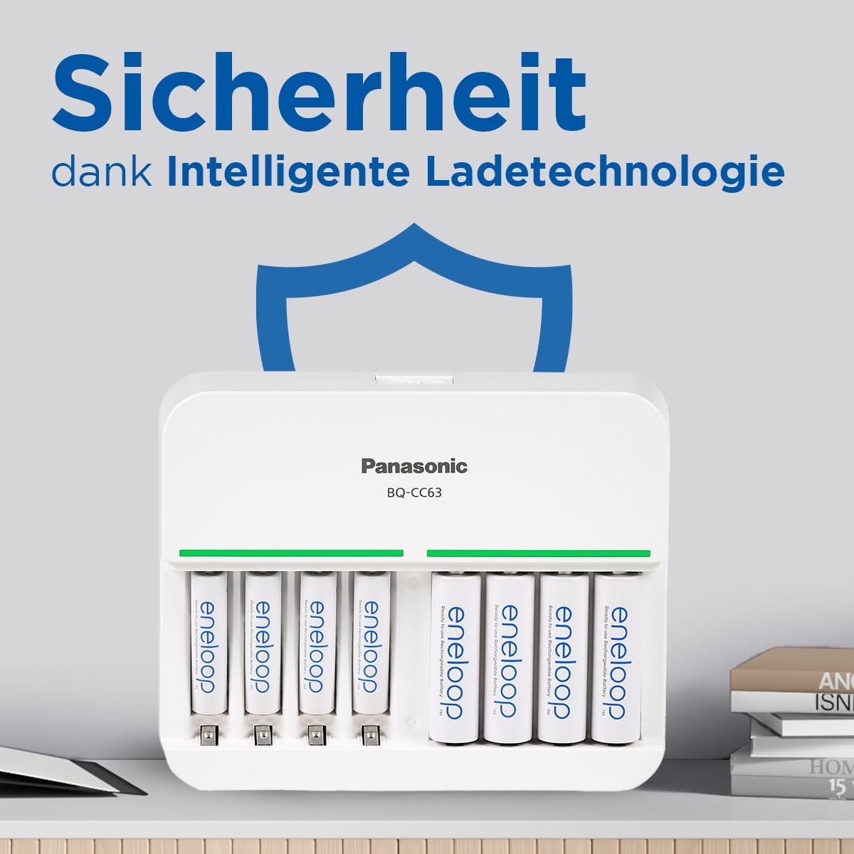 eneloop Smart Ladegerät, für 1-8 AA/AAA NI-MH Akkus, 5 Stunden Ladezeit, 9 Sicherheitsfunktionen