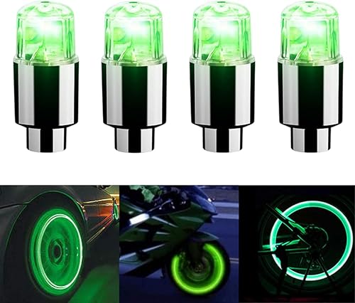 4 luces LED para cubierta de válvula de neumático, tapas de válvula de neumático que brillan en la oscuridad, luces de neón de rueda, accesorios disponible en Yaxa Peru