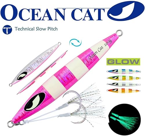 Miniatura 64 de OCEAN CAT Jigs de pesca de agua salada en alta mar Jigging de velocidad de lanzamiento lento señuelos vertical Jigging vertical Plantilla de otoño