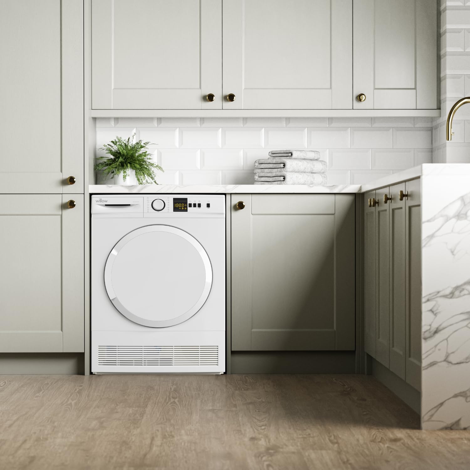 Willow WCD8W 8kg Freestanding Condenser Dryer with 15 Programmes, 3 Button Functions, LED Display — view 2